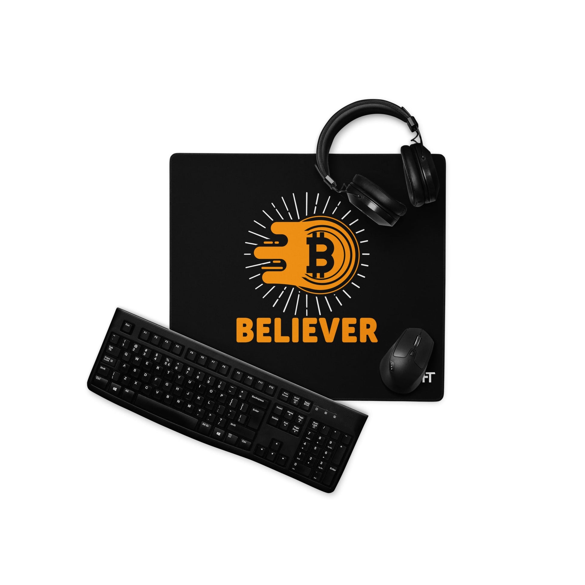 Bitcoin Believer Desk Mat by DarkByteGear