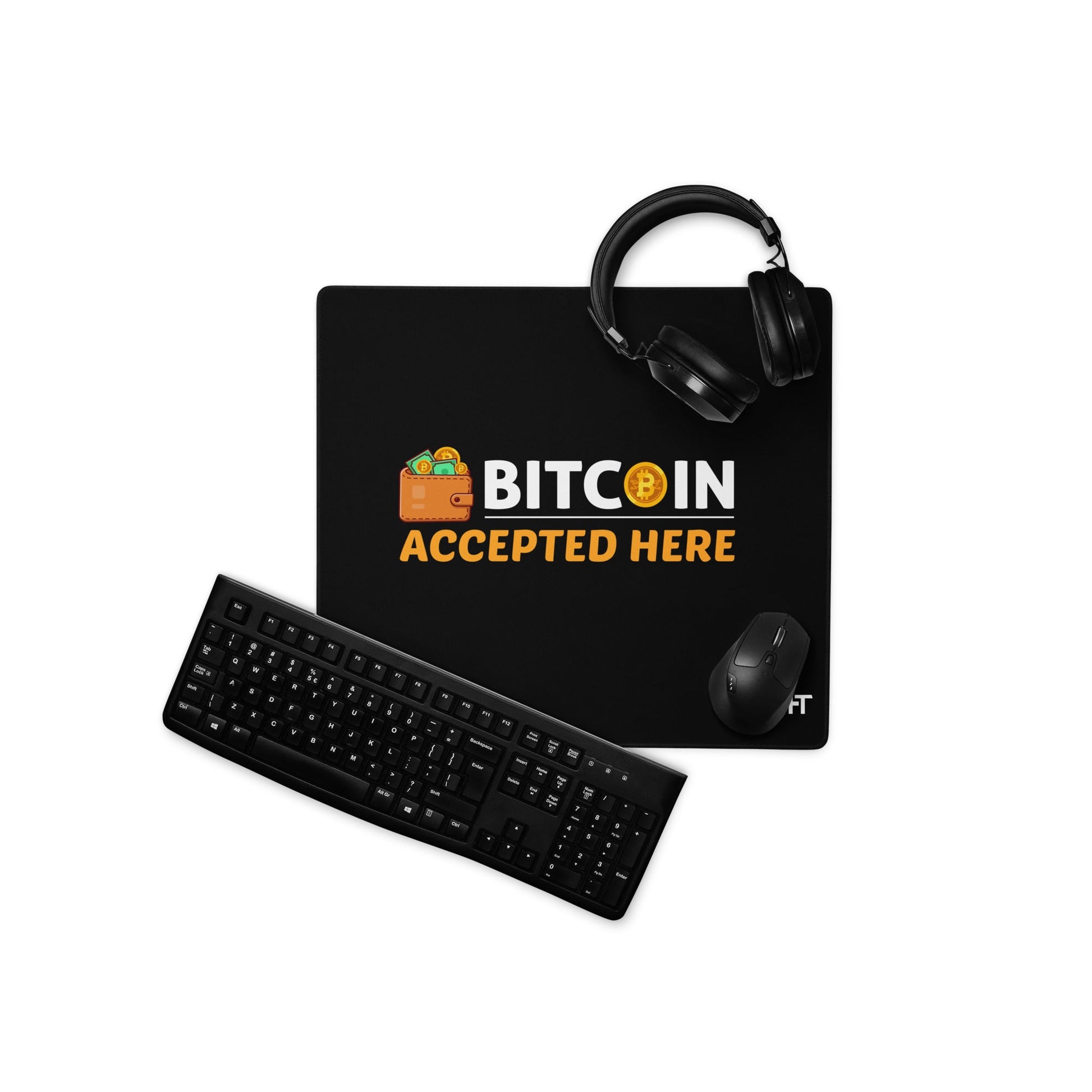 Bitcoin Accepted Here - Desk Mat by DarkByteGear
