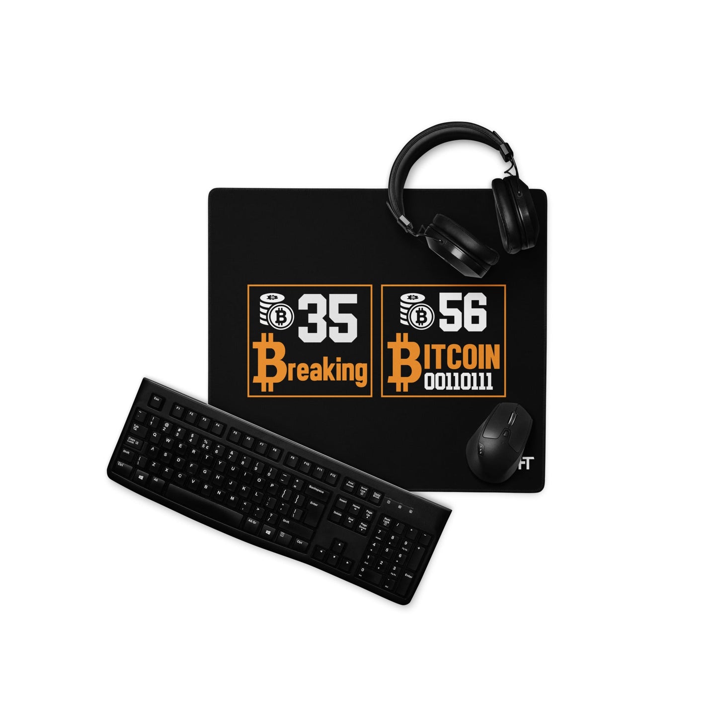 35 + 56 Breaking Bitcoin Desk Mat by DarkByteGear