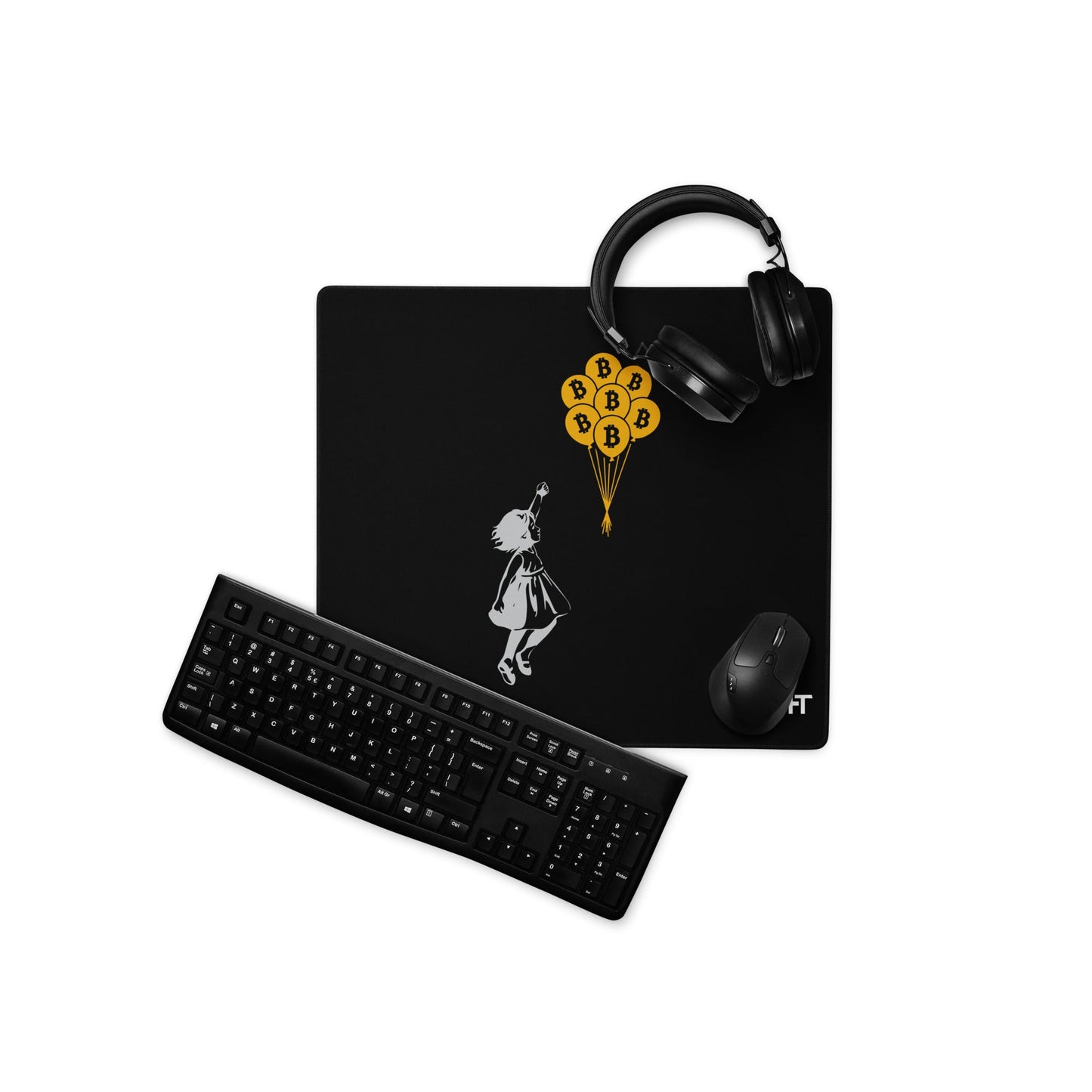 Bitcoin Little Girl Desk Mat by DarkByteGear