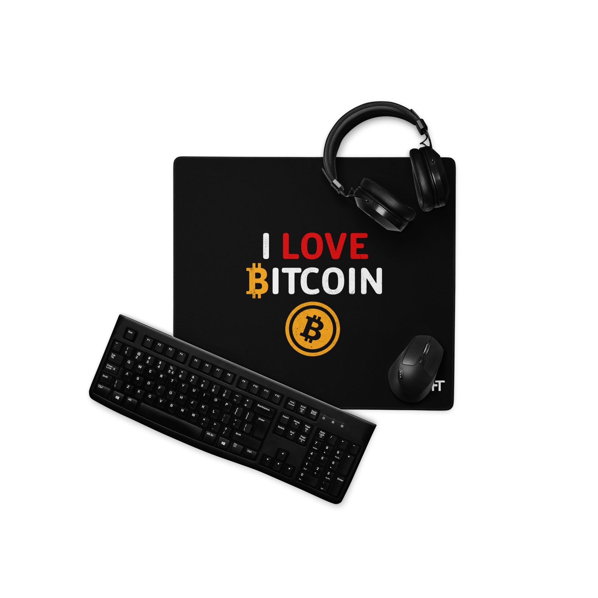 I Love Bitcoin - Desk Mat by DarkByteGear