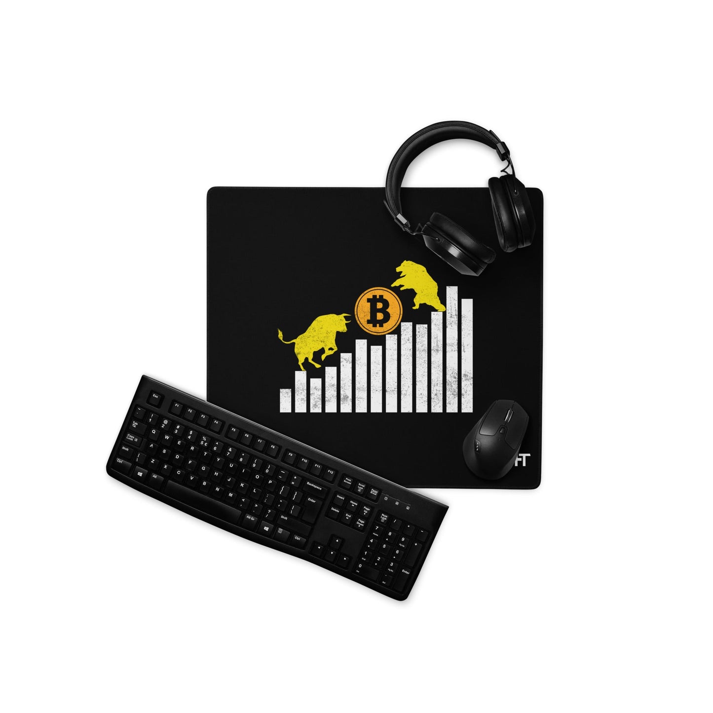 Bull Bear Bitcoin Statistic - Desk Mat by DarkByteGear