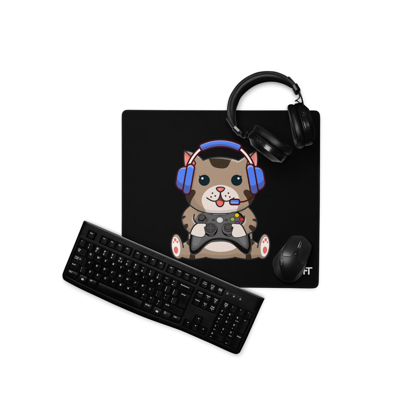 Gamer Cat - Desk Mat by DarkByteGear