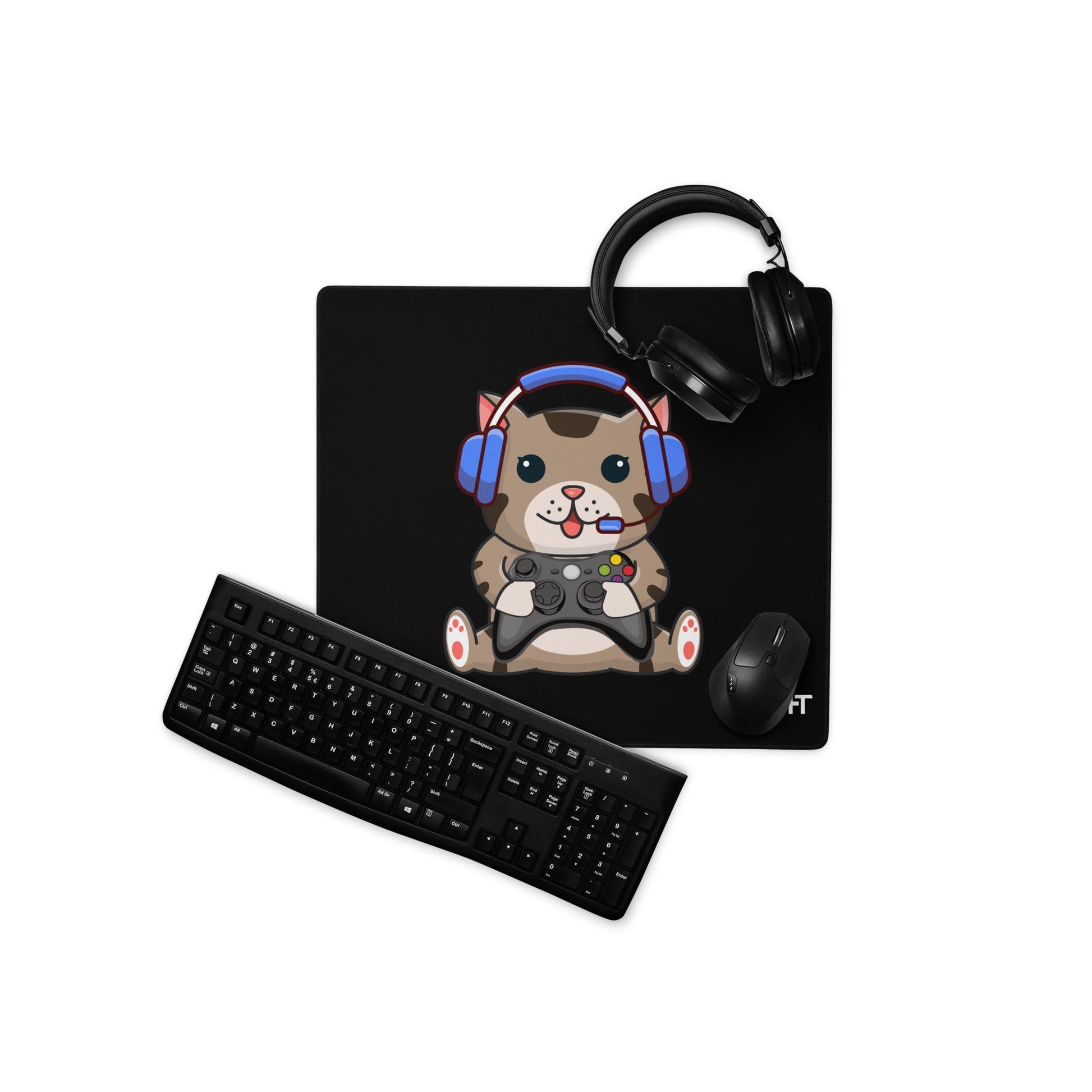 Gamer Cat - Desk Mat by DarkByteGear