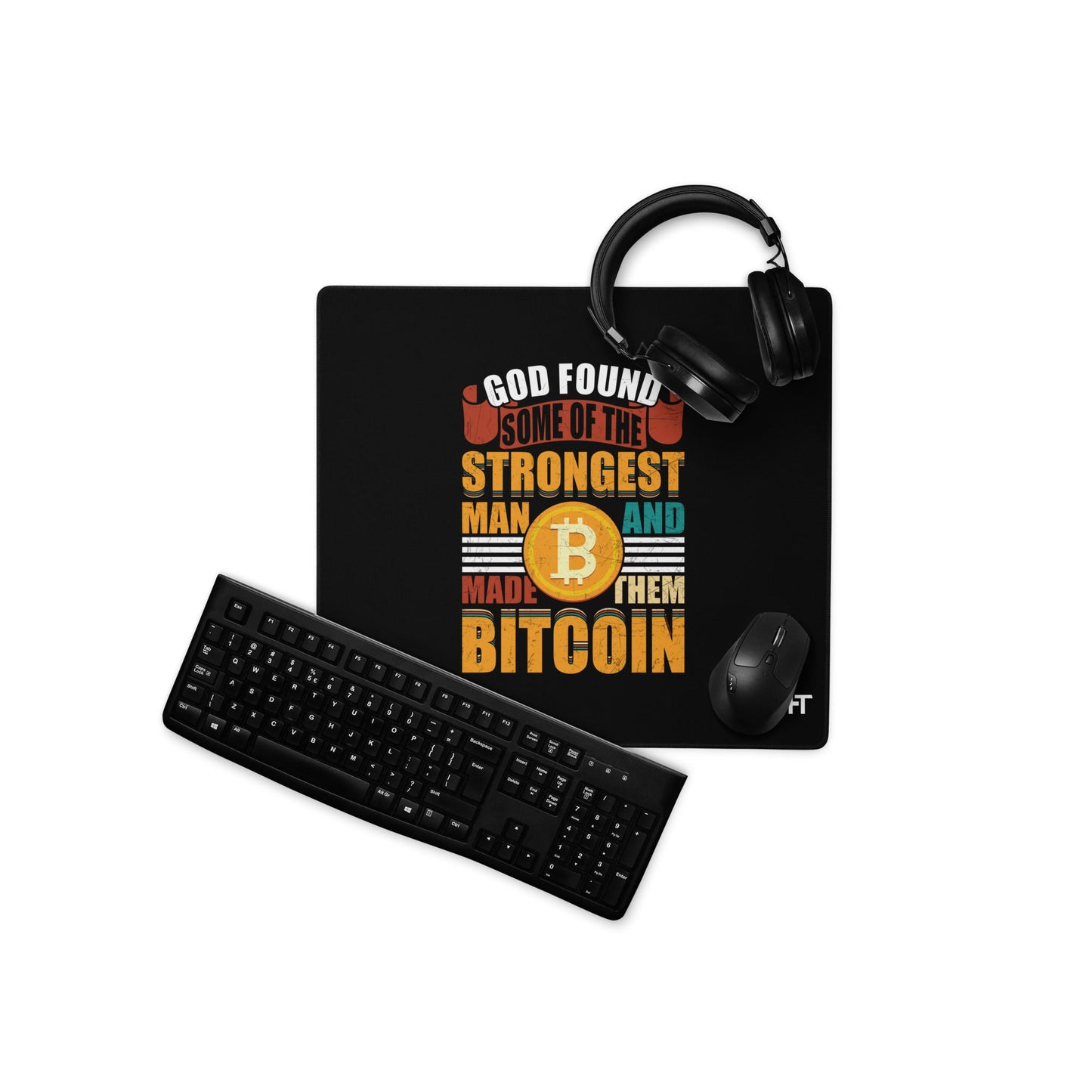 God Found Some of the Strongest Man and Made them Bitcoin - Desk Mat by DarkByteGear
