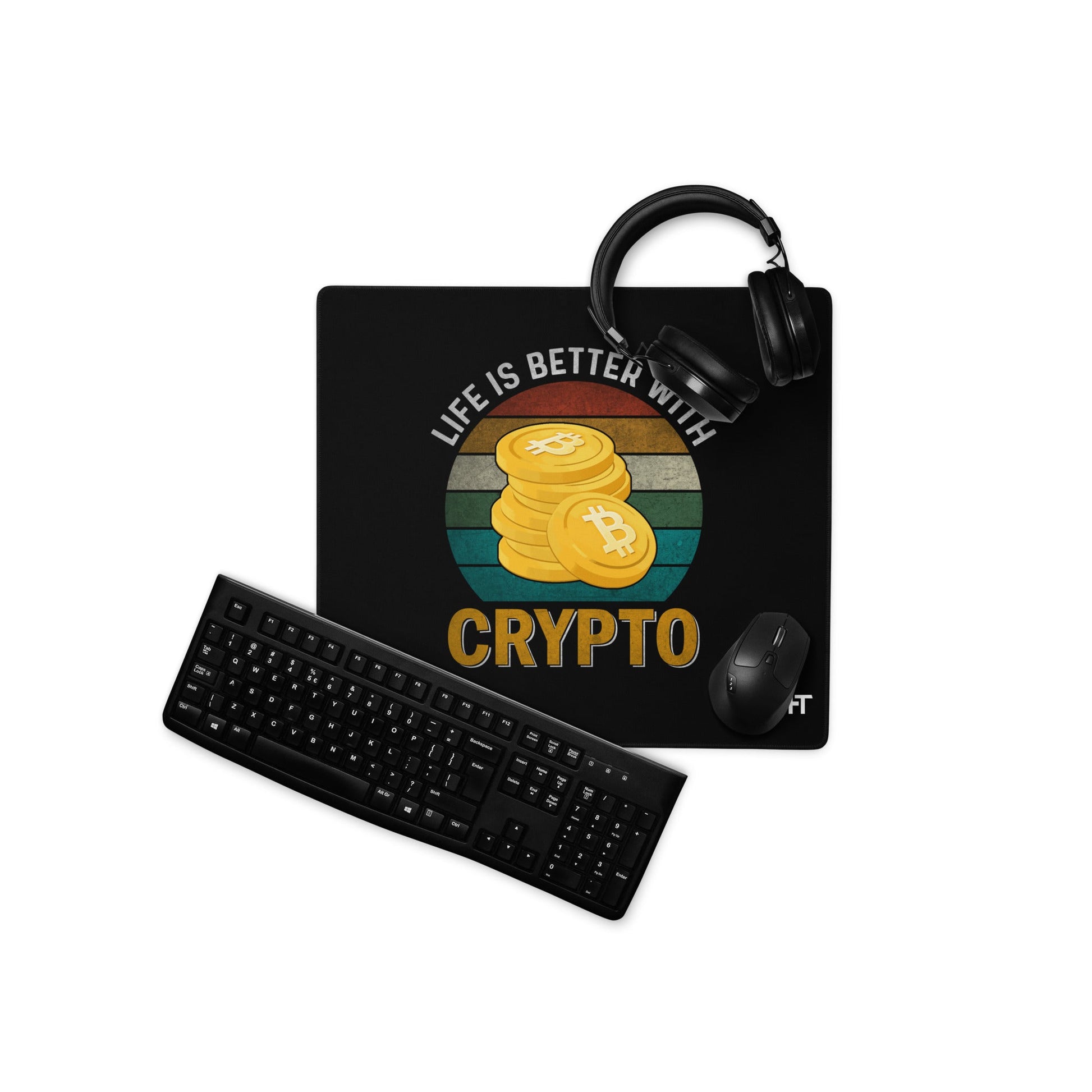 Life is Better with Bitcoin - Desk Mat by DarkByteGear