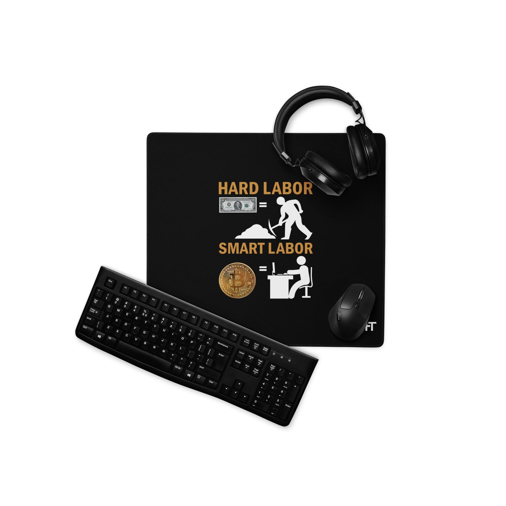 Hard Labour Vs Smart Labour - Desk Mat by DarkByteGear