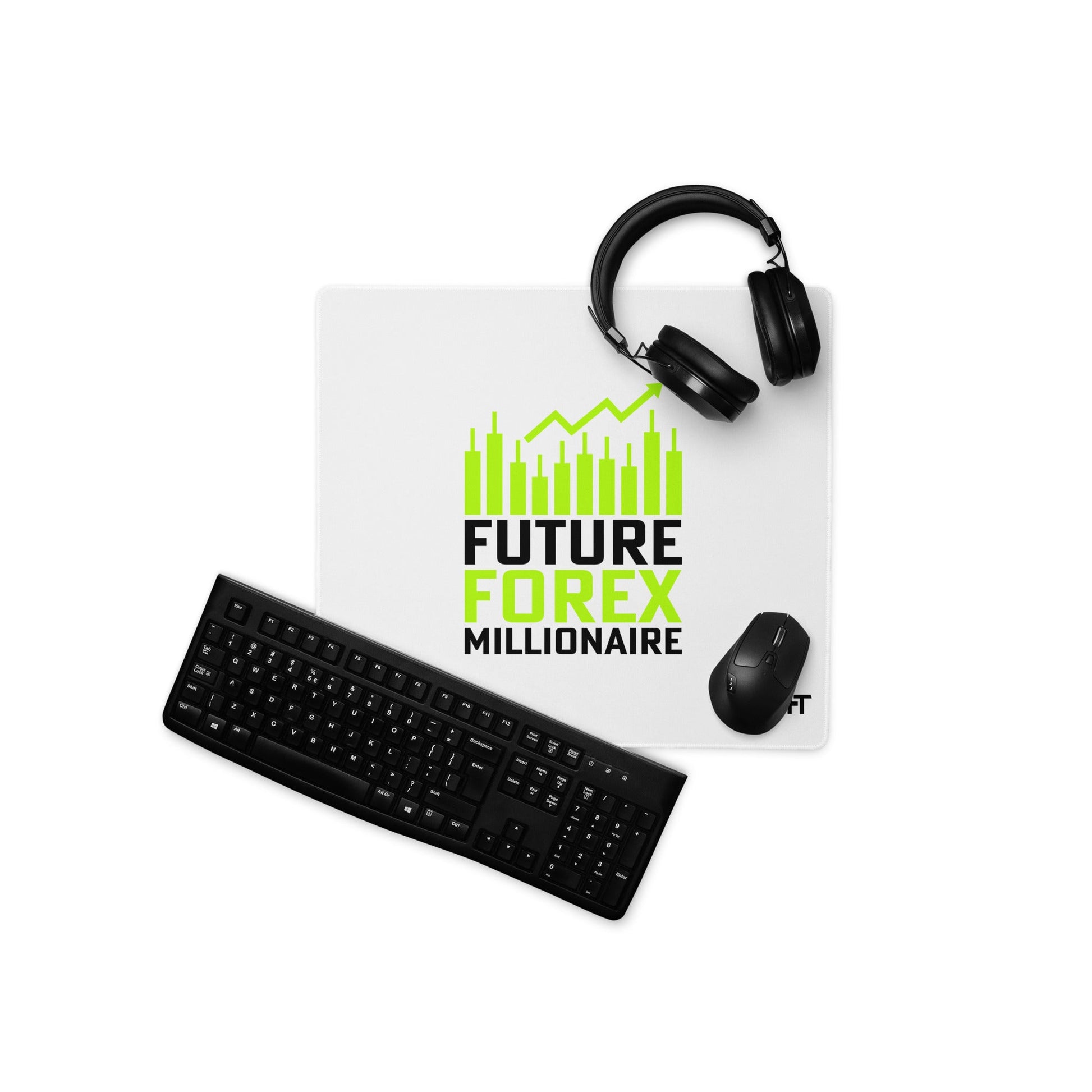 Future Forex Millionaire in Dark Text - Desk Mat by DarkByteGear