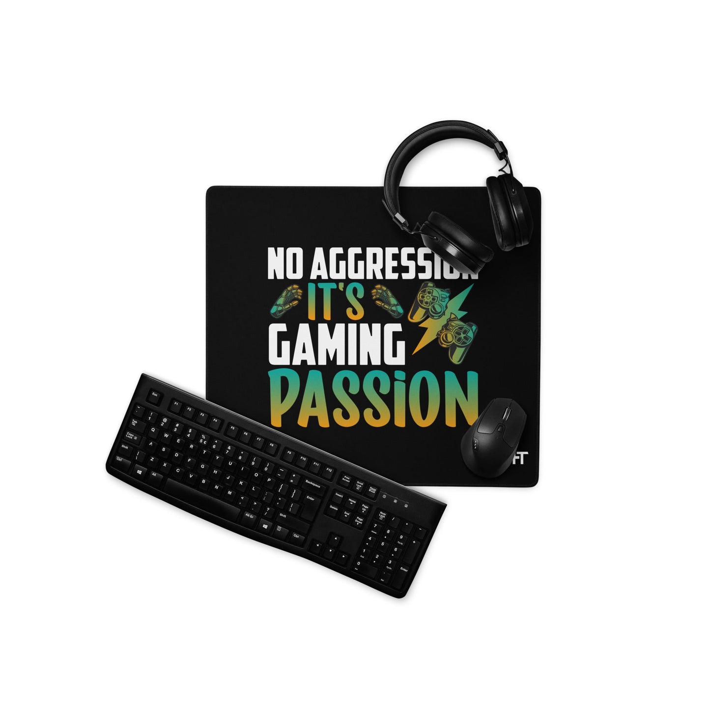 No Aggression, It's Gaming Passion - Desk Mat by DarkByteGear