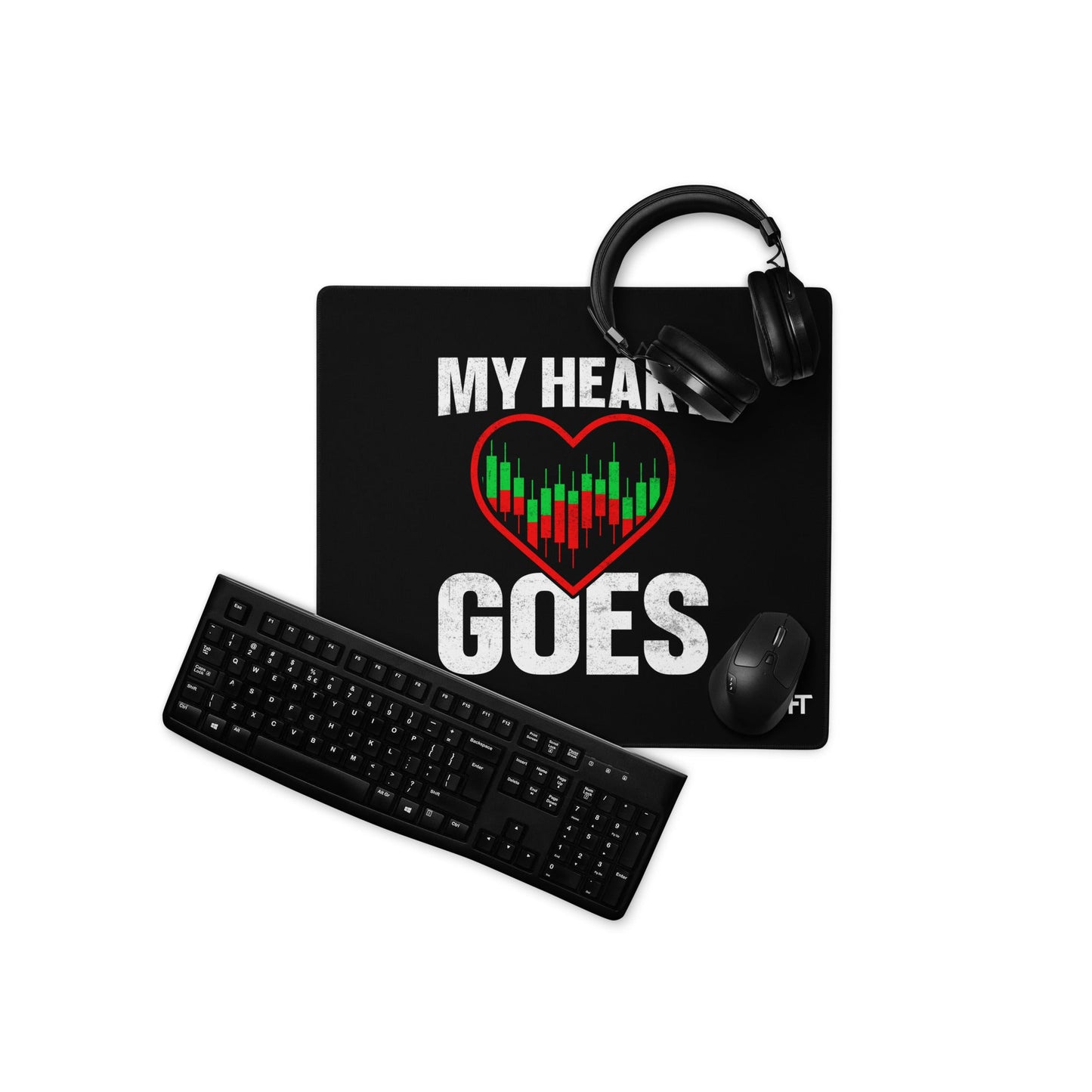 My Heart Goes - Desk Mat by DarkByteGear
