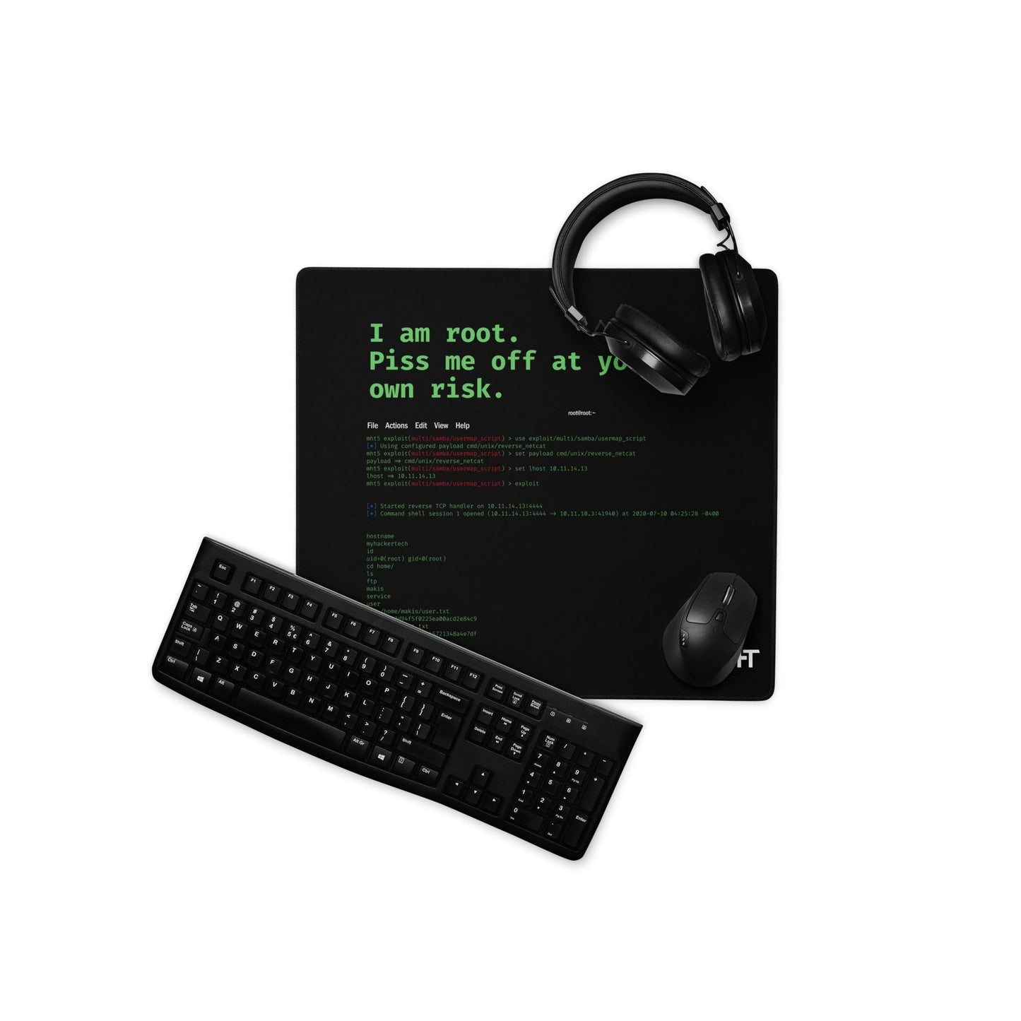 I am root, Piss me off at your own risk - Desk Mat by DarkByteGear