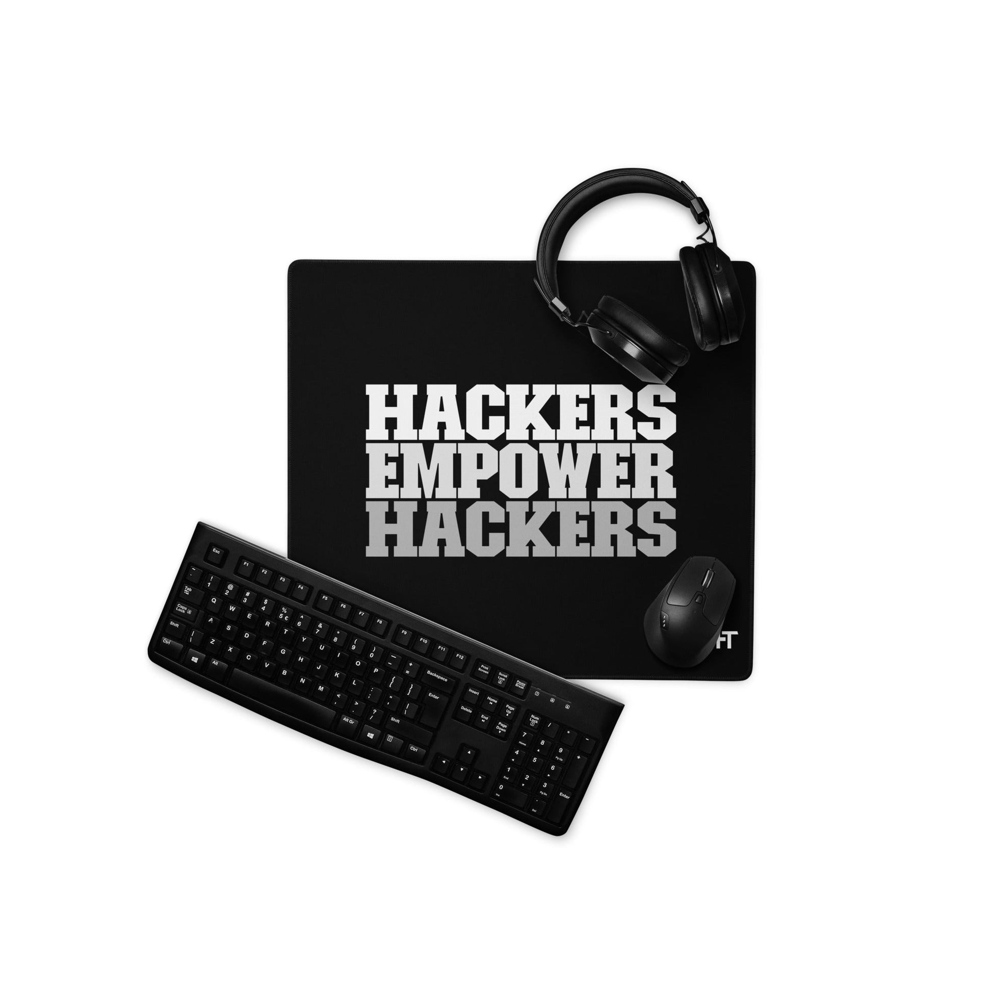Hackers Empower Hackers V2 - Desk Mat by DarkByteGear
