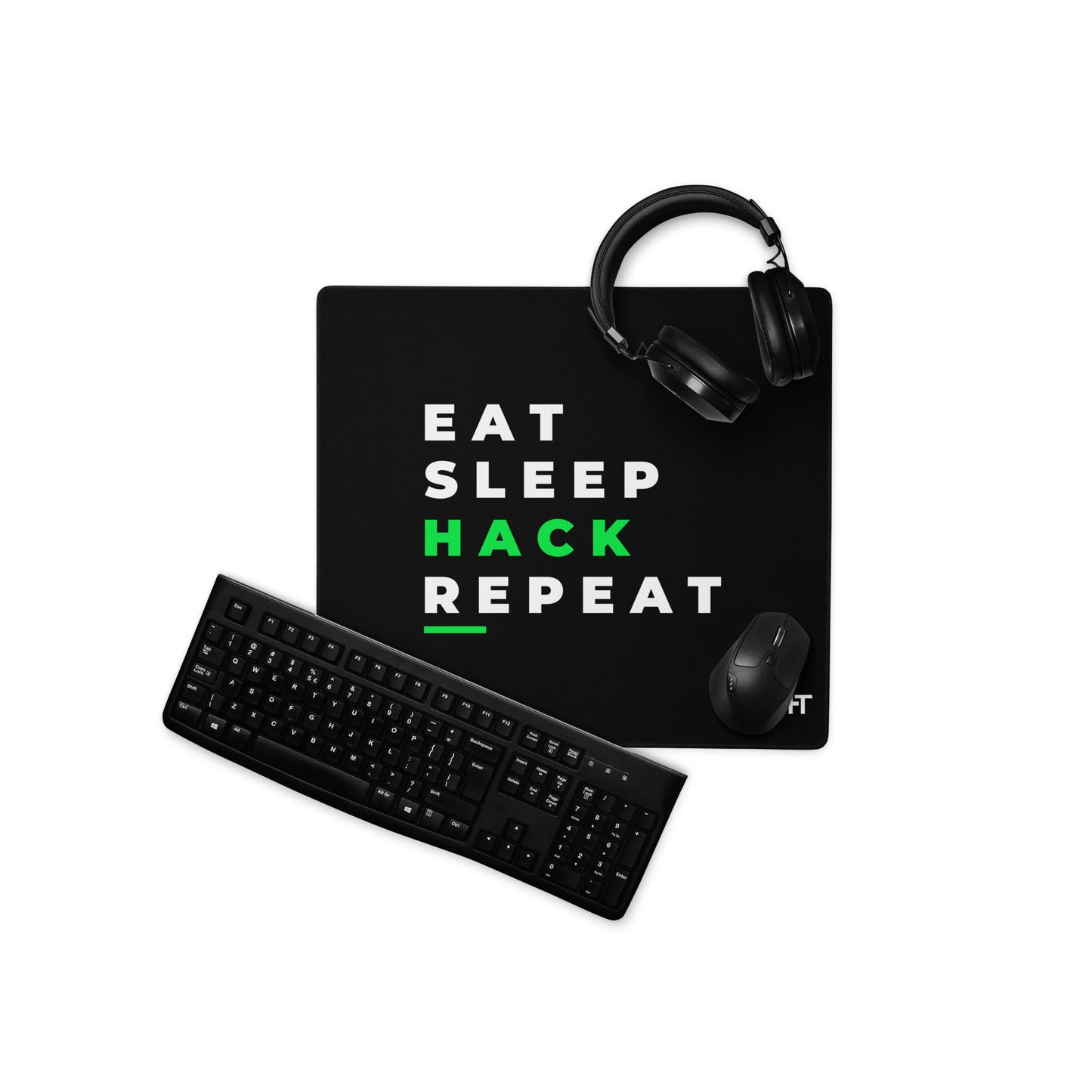 Eat, Sleep, Hack, Repeat V2 - Desk Mat by DarkByteGear