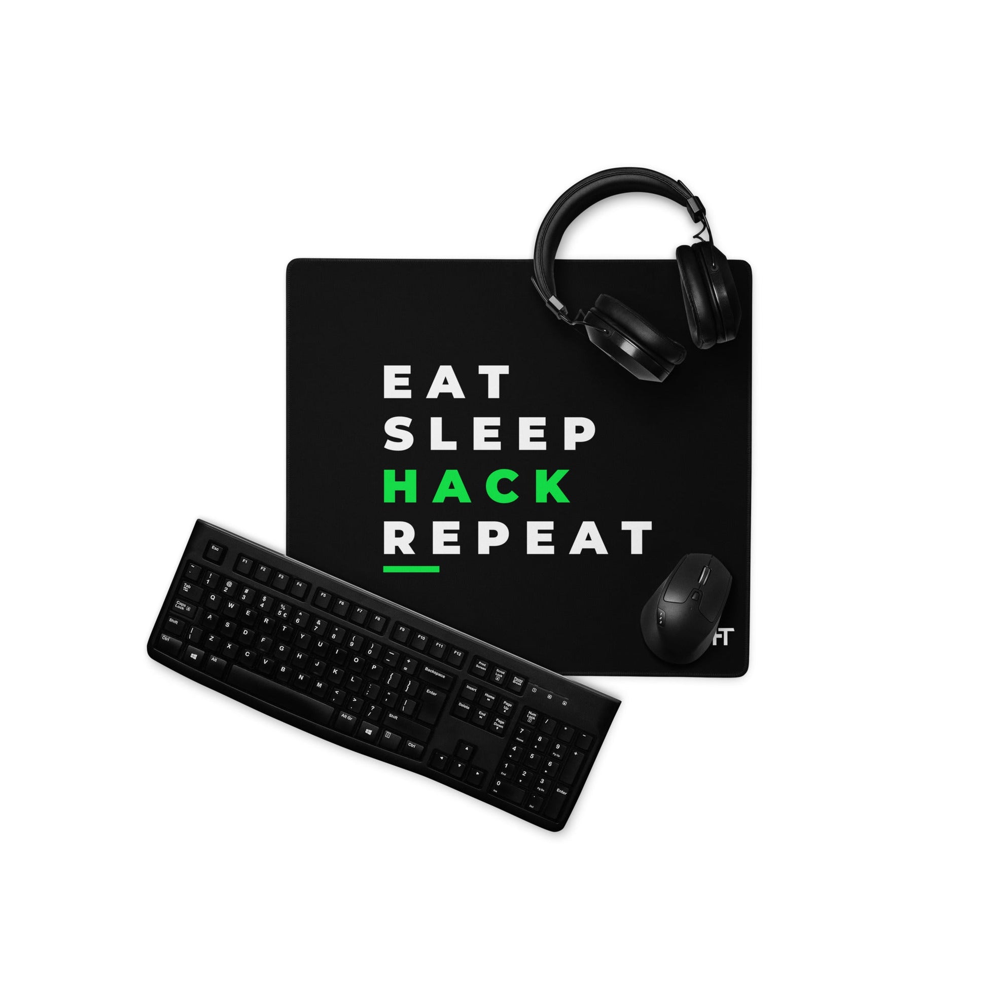Eat, Sleep, Hack, Repeat V2 - Desk Mat by DarkByteGear