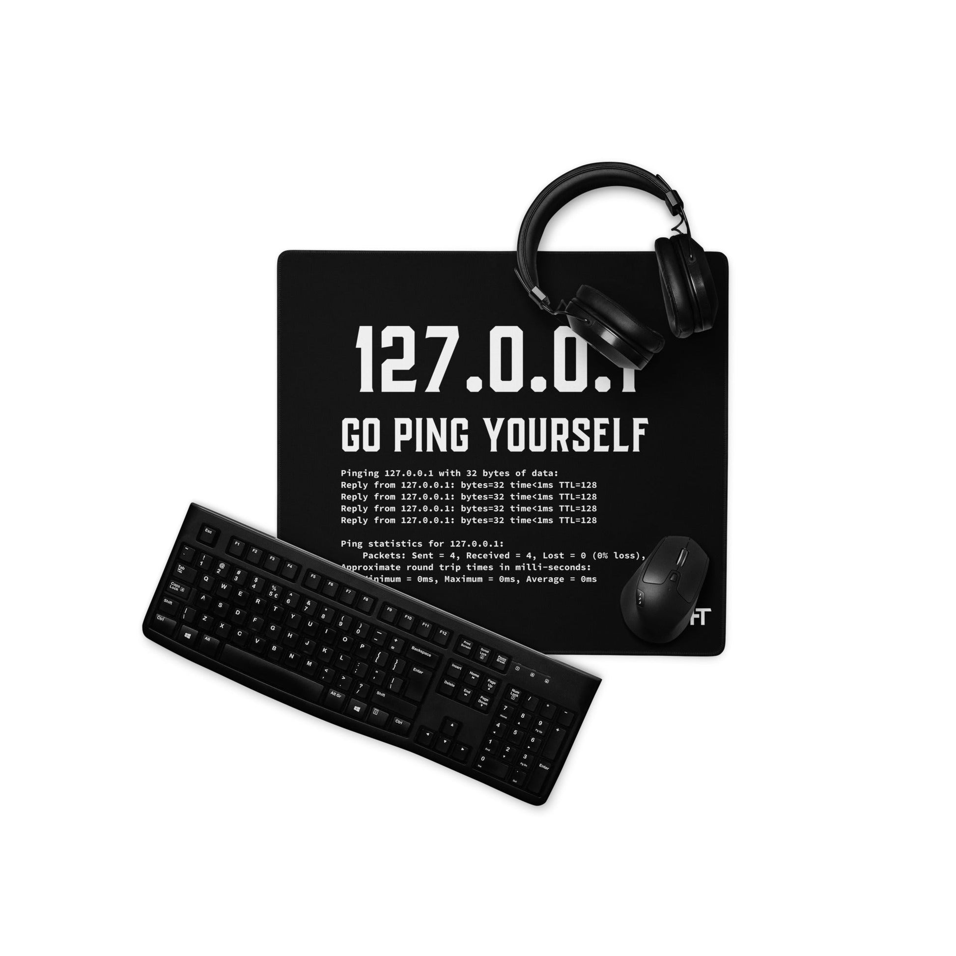 Go ping yourself - Desk Mat by DarkByteGear