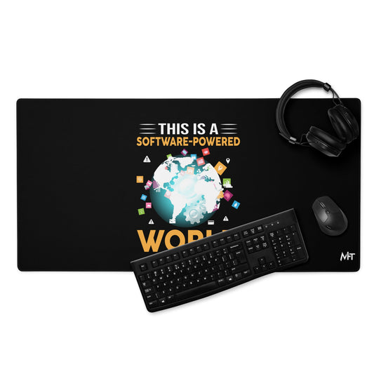 This is a Software Powered World Desk Mat by DarkByteGear