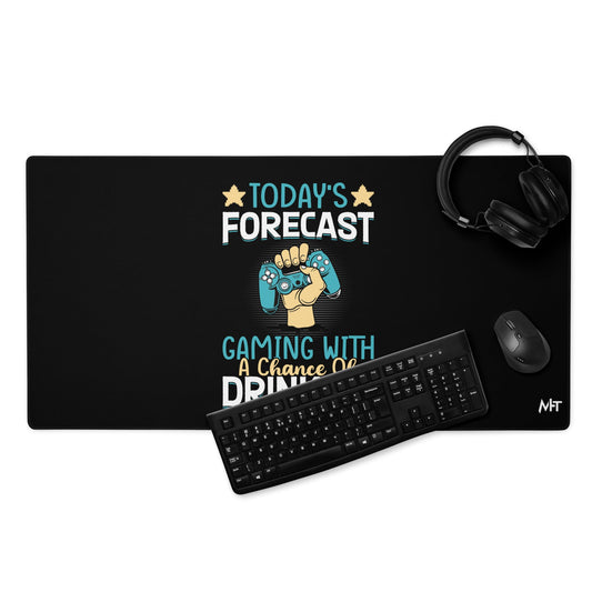 Today's Forecast - Gaming with a Chance of Drinking Desk Mat by DarkByteGear