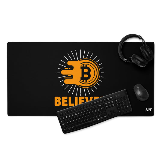 Bitcoin Believer Desk Mat by DarkByteGear
