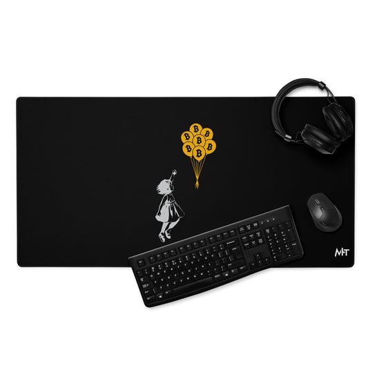 Bitcoin Little Girl Desk Mat by DarkByteGear