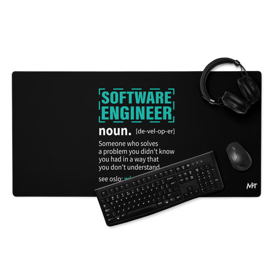 Software Engineer Def : Blue Desk Mat by DarkByteGear
