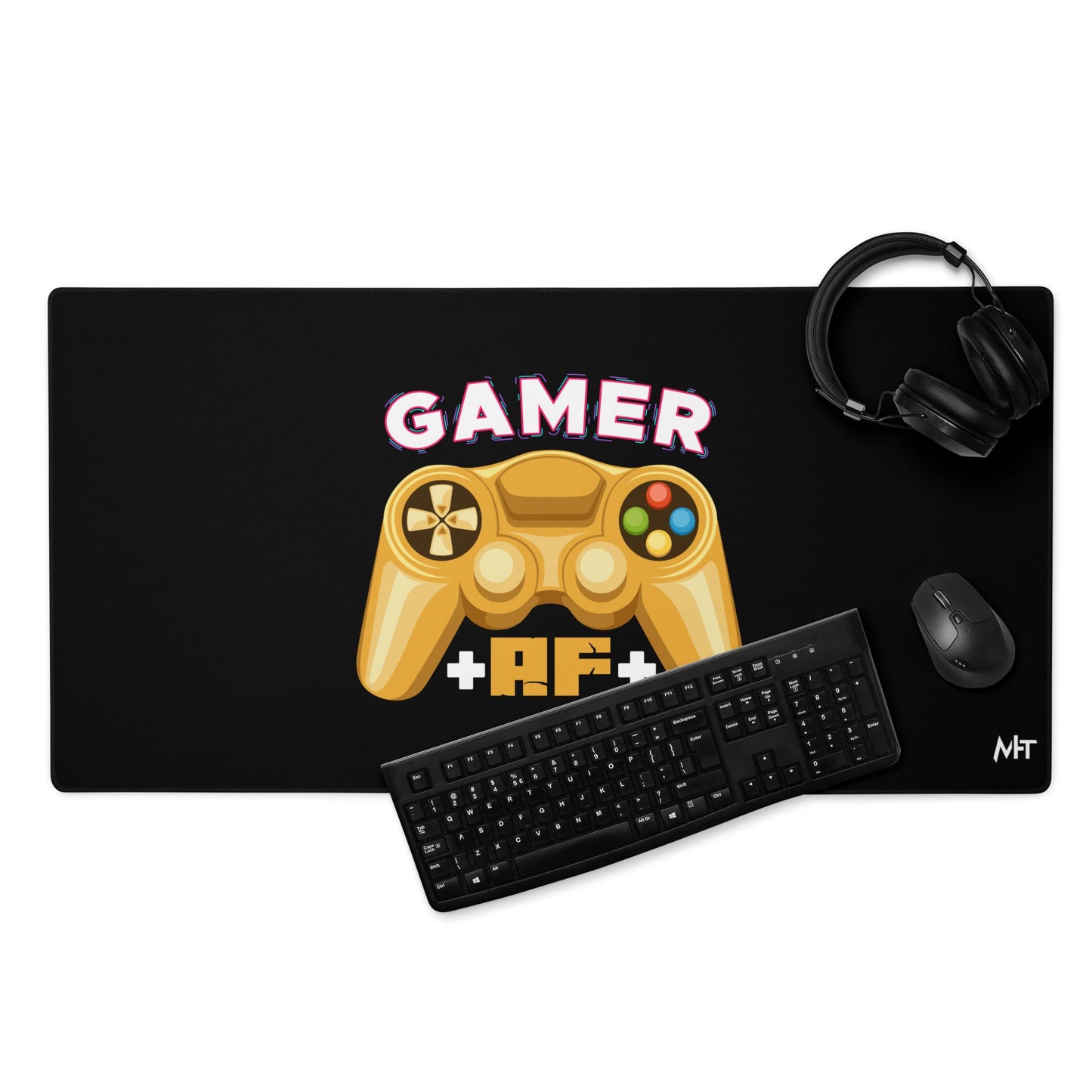 Gamer AF Desk Mat by DarkByteGear