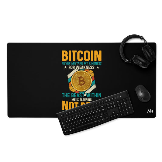 Bitcoin : Never Mistake my Kindness for Weakness - Desk Mat by DarkByteGear