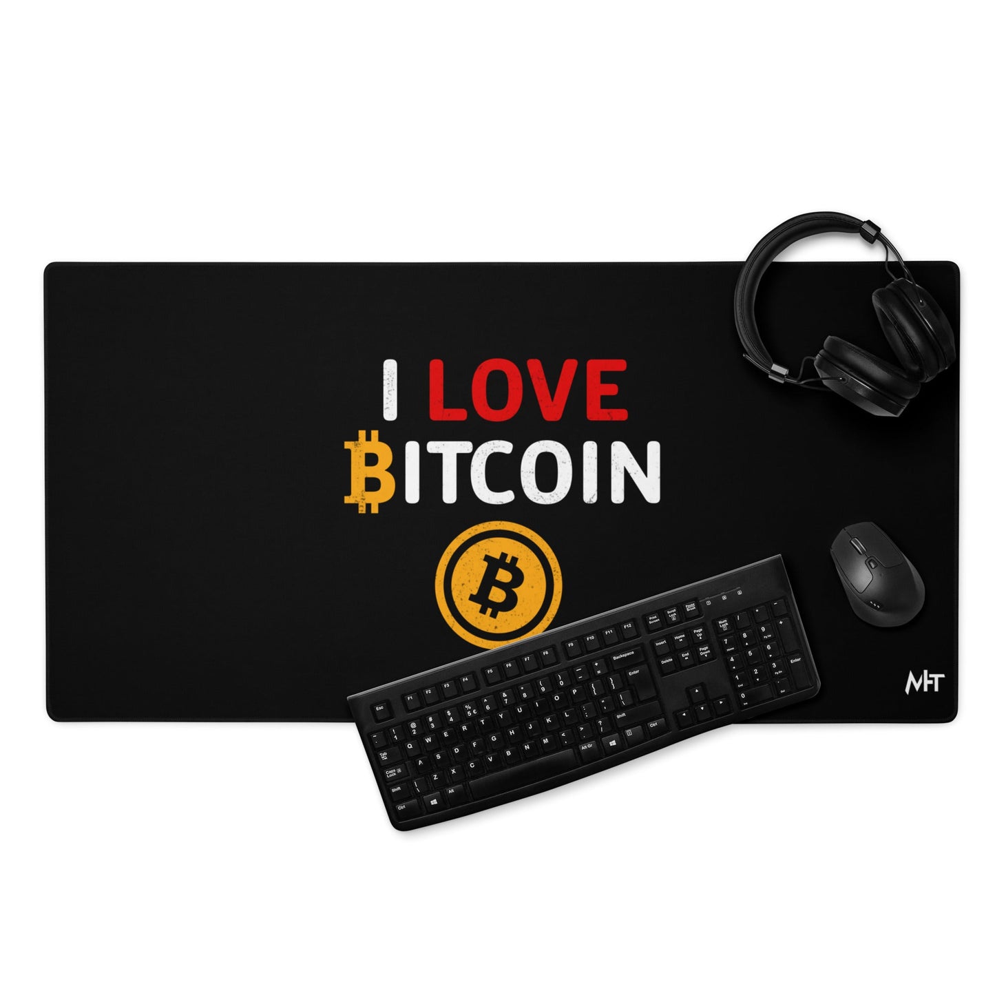 I Love Bitcoin - Desk Mat by DarkByteGear