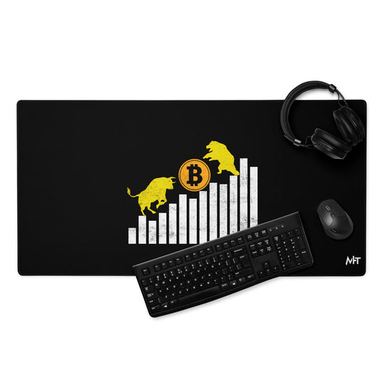 Bull Bear Bitcoin Statistic - Desk Mat by DarkByteGear