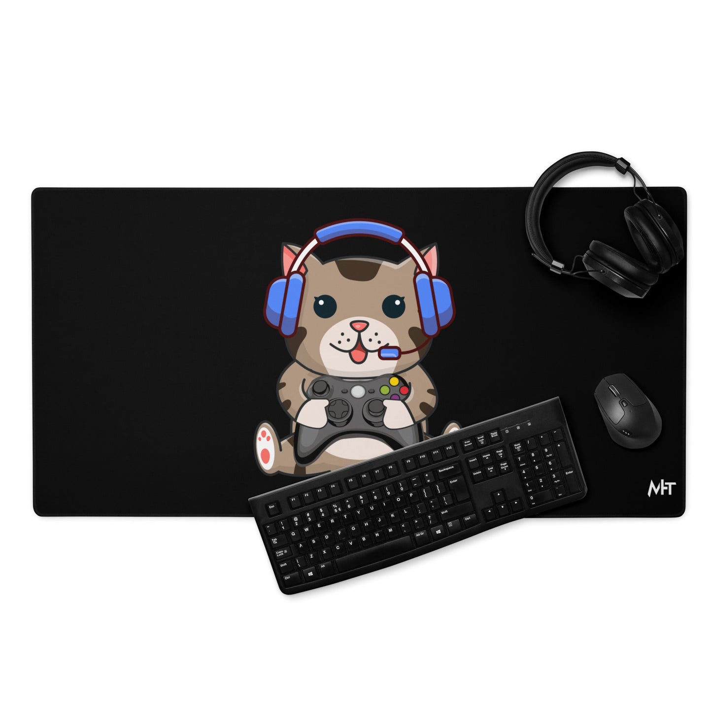 Gamer Cat - Desk Mat by DarkByteGear