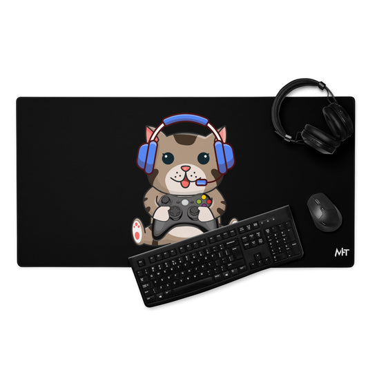 Gamer Cat - Desk Mat by DarkByteGear
