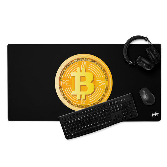 Bitcoin Medal - Desk Mat by DarkByteGear