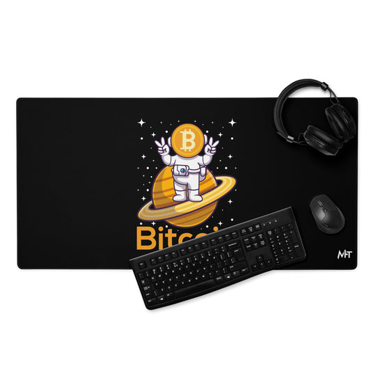 Bitcoin Satan Astronaut - Desk Mat by DarkByteGear