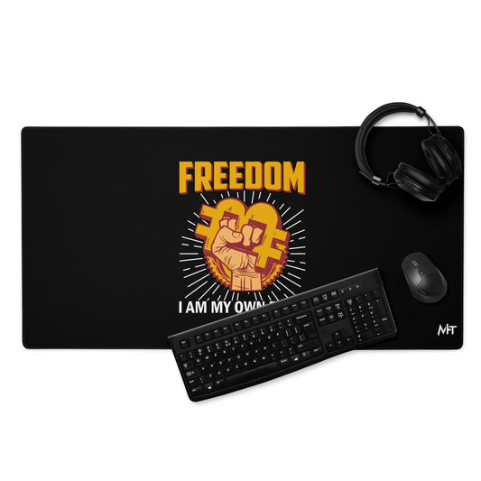 Bitcoin Freedom; I am my Own Bank - Desk Mat by DarkByteGear