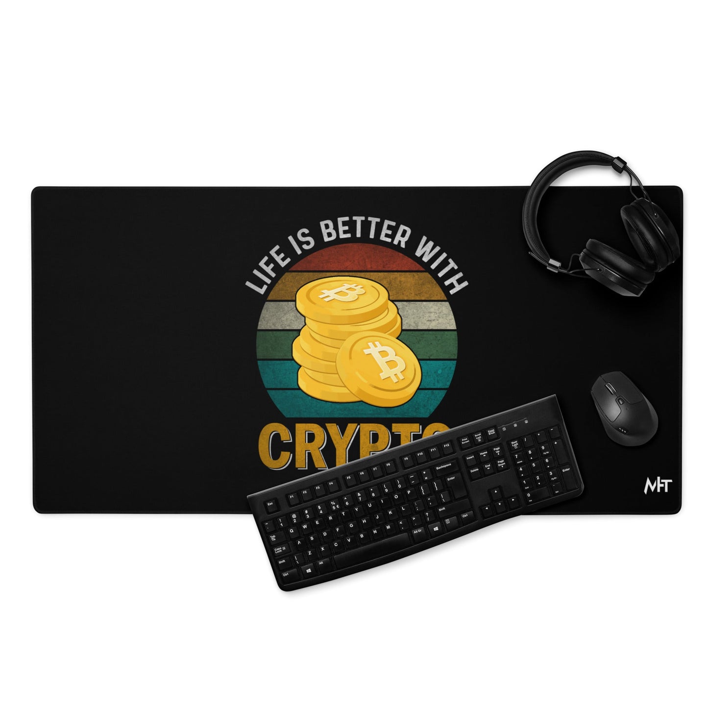 Life is Better with Bitcoin - Desk Mat by DarkByteGear