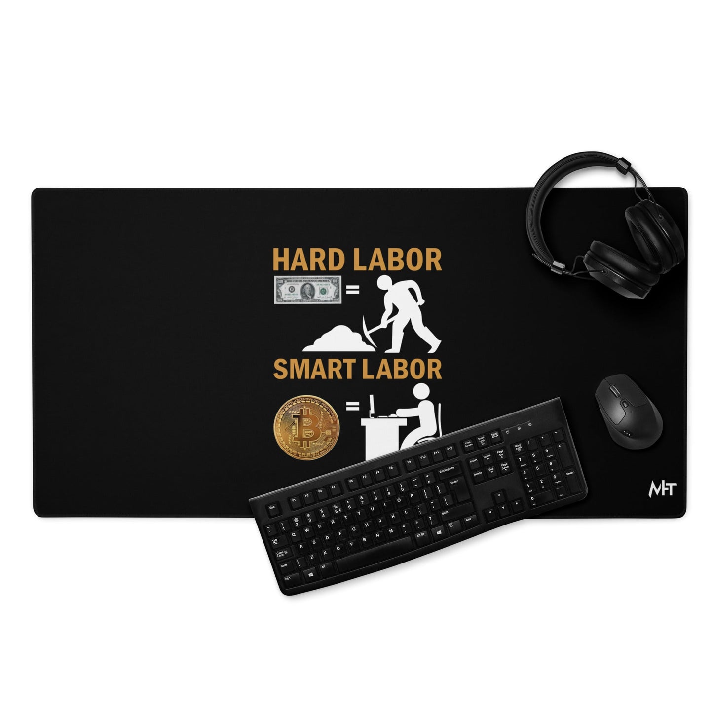Hard Labour Vs Smart Labour - Desk Mat by DarkByteGear