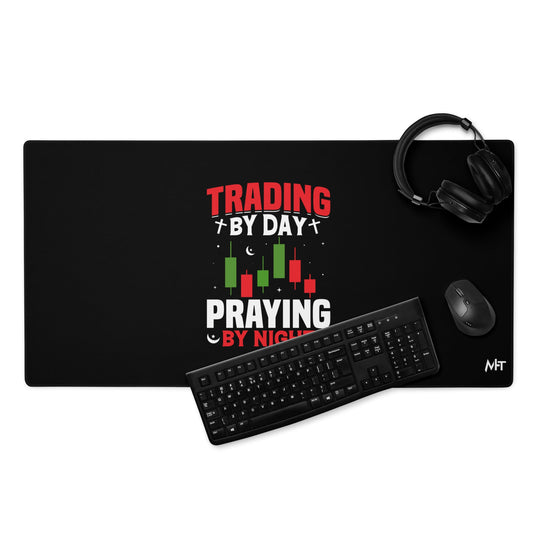 Trading by Day Praying by Night - Desk Mat by DarkByteGear