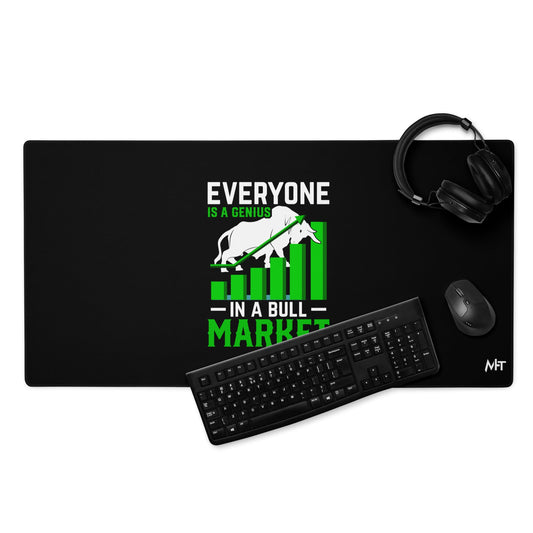 Everyone is a Genius in a Bull Market - Desk Mat by DarkByteGear