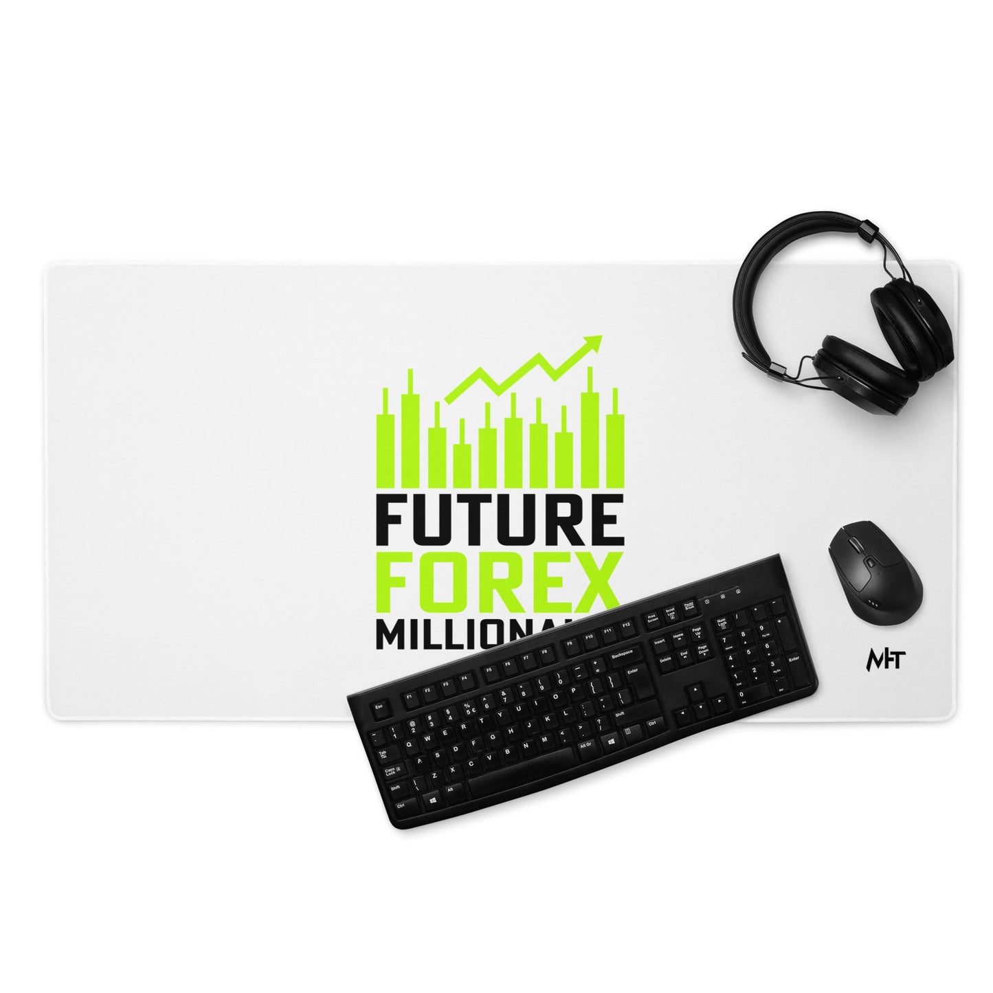 Future Forex Millionaire in Dark Text - Desk Mat by DarkByteGear