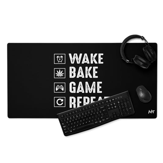 Wake, Bake, Game, Repeat Rima 13 - Desk Mat by DarkByteGear