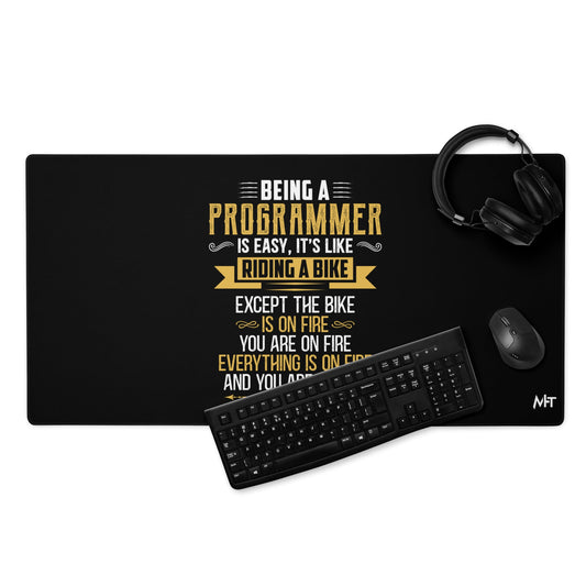 Being a Programmer is easy V2 - Desk Mat by DarkByteGear