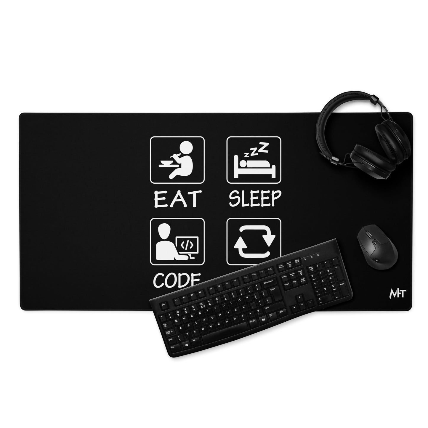Eat, Sleep, Code, Repeat V1 - Desk Mat by DarkByteGear