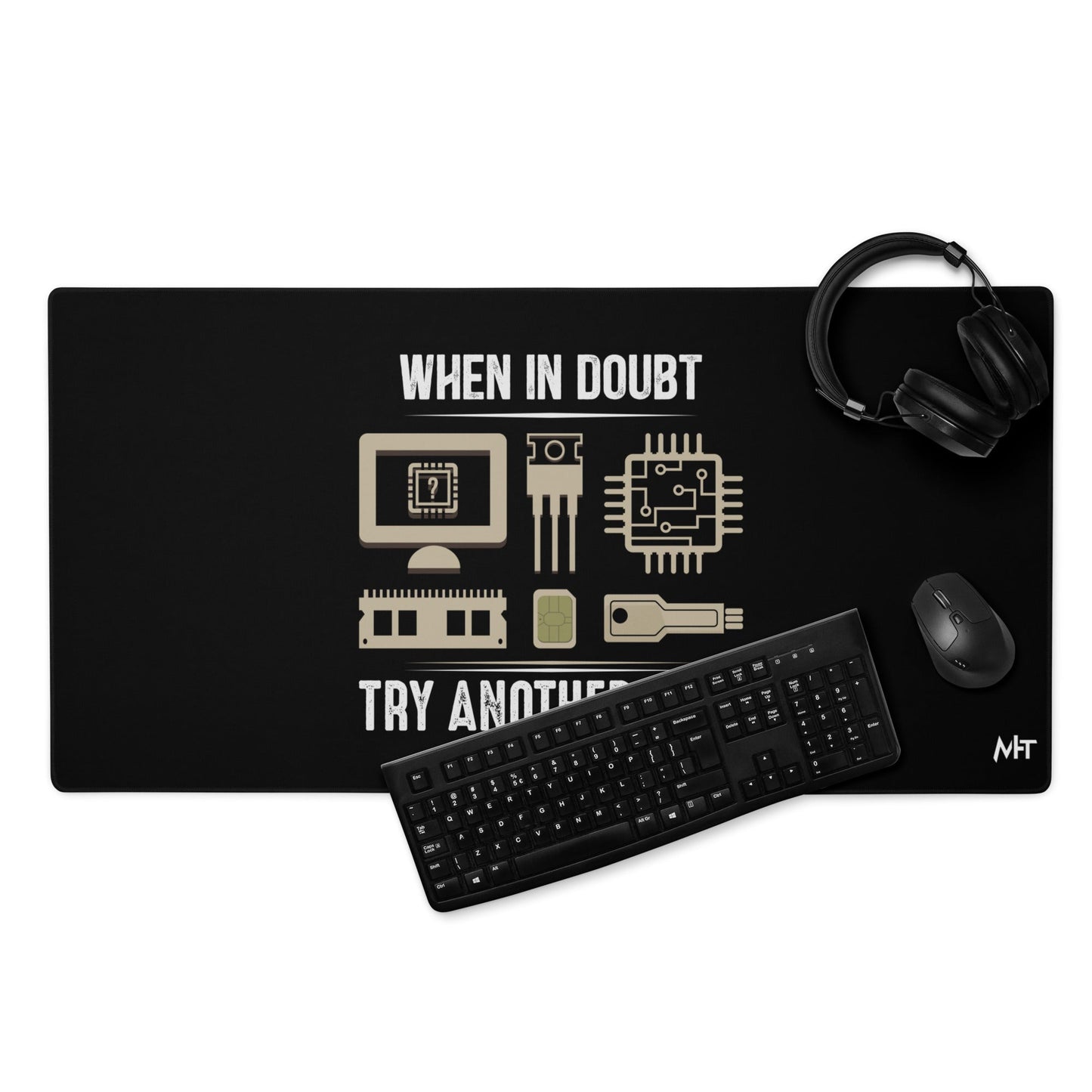 When in doubt, Try another hole V1 - Desk Mat by DarkByteGear