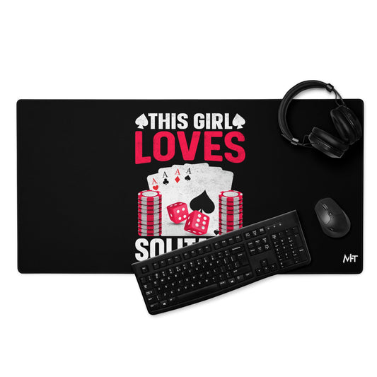 This Girl Loves Solitaire - Desk Mat by DarkByteGear