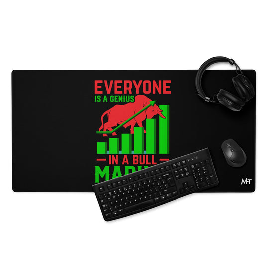 Everyone is a Genius in a Bull Market V1 - Desk Mat by DarkByteGear