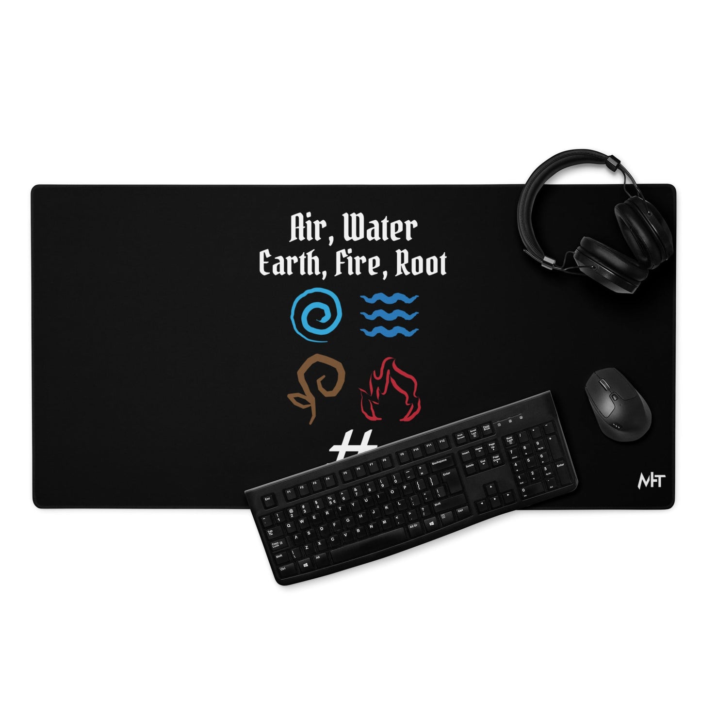 Air, Water, Earth, Fire, Root - Desk Mat by DarkByteGear