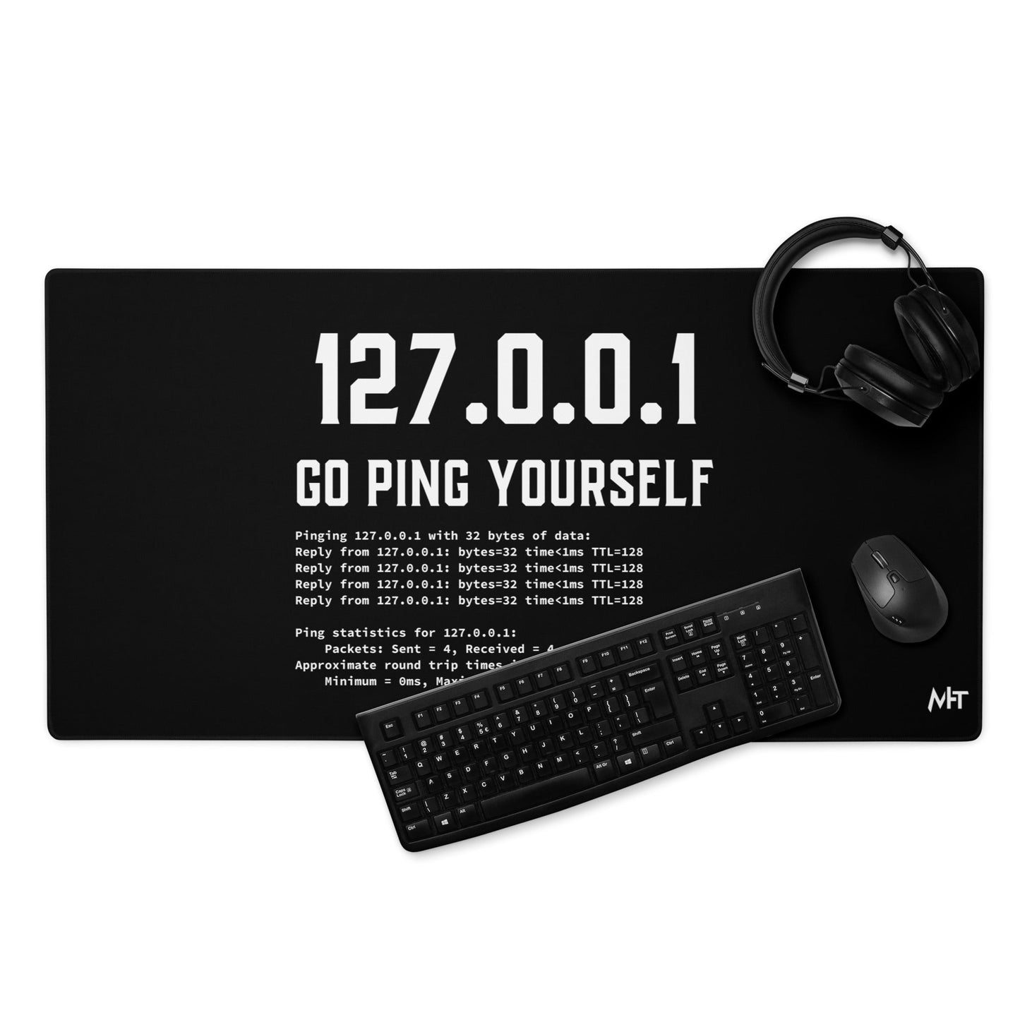 Go ping yourself - Desk Mat by DarkByteGear