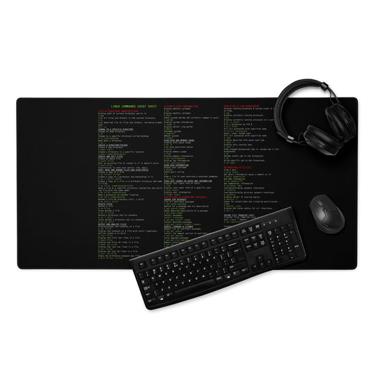 Linux Cheat Sheet - mouse pad by DarkByteGear
