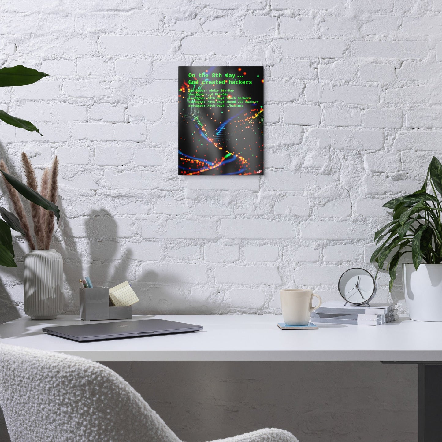 On the 8th day God created hackers - Metal prints by DarkByteGear