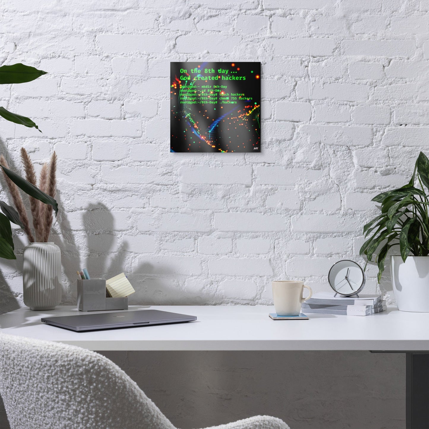 On the 8th day God created hackers - Metal prints by DarkByteGear